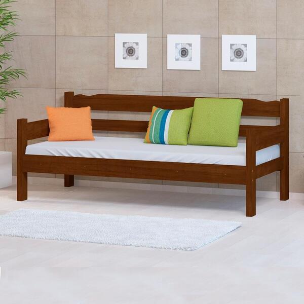 Sofá Cama 3 Lugares Madeira Maciça Castanho Nemargi