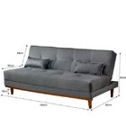 Sofá Cama 3 Lugares Madrid  Cinza