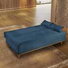 Sofá Cama 3 Lugares Madrid Luxury Estofados   Azul