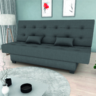 Sofá Cama 3 Lugares Matrix Laila Suede Cinza