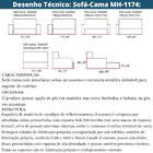 Sofá-cama 3 Lugares Mh-1174 Herval 201 Cm Colchão Casal Linho