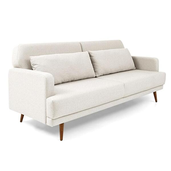 Sofá-cama 3 Lugares Mh-1605 Herval Com Usb Linho Bege C