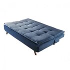 Sofá Cama 3 Lugares Milano Ref 16 Luxury Estofádos Azul