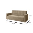 Sofá Cama 3 Lugares Mônaco  Areia