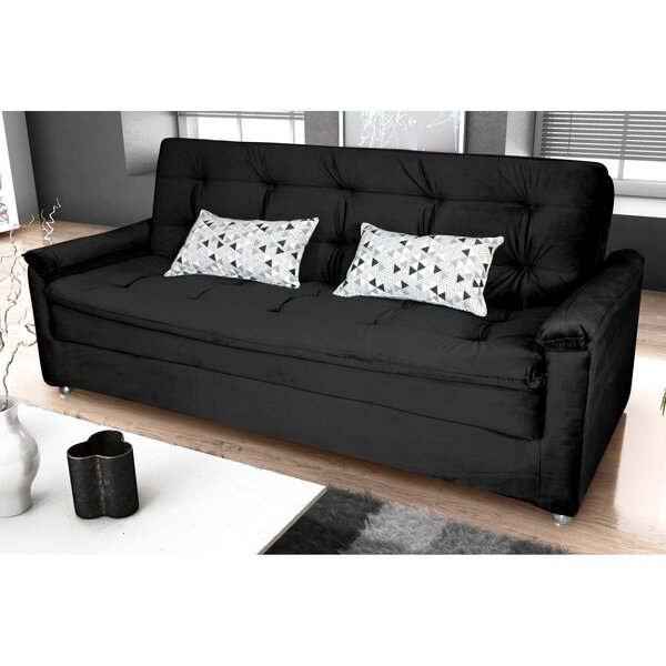 Sofá Cama 3 Lugares Nanda Matrix Preto/cinza