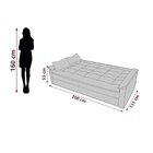 Sofá Cama 3 Lugares Nanda Matrix Preto/cinza