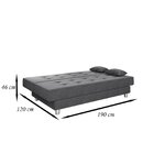 Sofá Cama 3 Lugares Napoli  Cinza