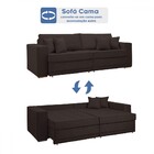 Sofá Cama 3 Lugares Noel Retrátil 20591 Veludo Marrom  - Celf