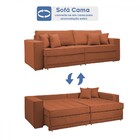 Sofá Cama 3 Lugares Noel Retrátil 20591 Veludo Terracota  - C