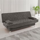 Sofá Cama 3 Lugares Polaris Retrátil Veludo Grafite - Viero M