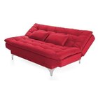 Sofá Cama 3 Lugares Pratic Espresso Móveis Vermelho