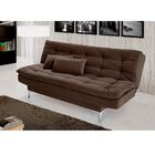 Sofá Cama 3 Lugares Pratic Veludo Liso Marrom G30 - Império E