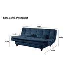 Sofa Cama 3 Lugares Premium Ref 07  Azul