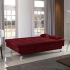 Sofá Cama 3 Lugares Premium Sofá Premium Suede Vermelho