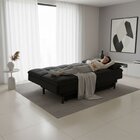 Sofá Cama 3 Lugares Reclinável Com Almofadas Liverpool Preto