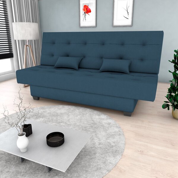 Sofá Cama 3 Lugares Reclinável Couro Sintetico Cinza Laila  C