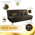 Sofá Cama 3 Lugares Reclinável Dubai Veludo - Shop Das Cabece