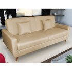 Sofá Cama 3 Lugares Reclinável Emília Matrix Bege