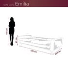 Sofá Cama 3 Lugares Reclinável Emília Matrix Bege