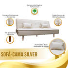 Sofá Cama 3 Lugares Reclinável Silver Casal Material Sintétic