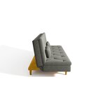 Sofá Cama 3 Lugares Reclinável Suede Cinza Tokio Retro Pés Ma