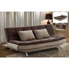 Sofá Cama 3 Lugares Reclinável Valencia Veludo Bege E Marrom