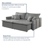 Sofá Cama 3 Lugares Retrátil 200cm Linho Cinza  Linho Cinza