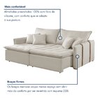 Sofá Cama 3 Lugares Retrátil 200cm Veludo Bege Claro  Veludo