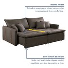 Sofá Cama 3 Lugares Retrátil 200cm Veludo Marrom  Veludo Marr