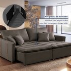 Sofá Cama 3 Lugares Retrátil 200cm Veludo Marrom  Veludo Marr