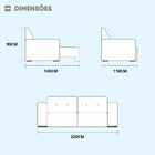 Sofá Cama 3 Lugares Retrátil E Reclinável Belize 2.20m Linho