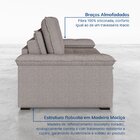 Sofá Cama 3 Lugares Retrátil Reclinável 2,00m Linho Com Molas