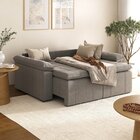 Sofá Cama 3 Lugares Retrátil Reclinável 2,00m Linho Com Molas