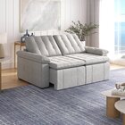 Sofá Cama 3 Lugares Retrátil Reclinável 2,00m Linho Com Molas