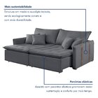 Sofá Cama 3 Lugares Retrátil Yescasa Veludo Cinza Escuro Velu