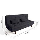 Sofá Cama 3 Lugares Sofanete 189cm  Preto