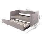 Sofá Cama 3 Lugares Solteiro Veludo Madeira Maciça Com Auxili