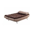 Sofá Cama 3 Lugares Speciale Marrocos Sued Pena Marrom E Bege