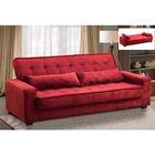 Sofá Cama 3 Lugares Speciale Montana Suede Pena Vinho D'rossi