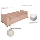 Sofá Cama 3 Lugares Suede Ipanema Rosê