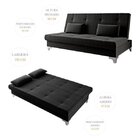 Sofá Cama 3 Lugares Suede Niágara Konfort Móveis Preto