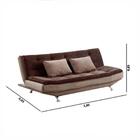 Sofá Cama 3 Lugares Valencia Marrom Claro E Escuro