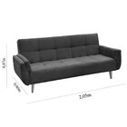 Sofá Cama 3 Lugares Veludo Light Bella Matrix