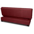 Sofá Cama 3 Lugares Veludo Light Goiaba  Com Almofadas Napoli