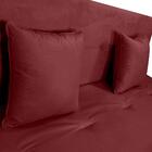 Sofá Cama 3 Lugares Veludo Light Goiaba  Com Almofadas Napoli