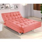 Sofá Cama 3 Lugares Veludo Liso Versátil  Preto