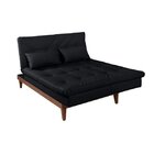 Sofá Cama 3 Lugares Versátil Madero  Preto