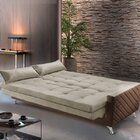 Sofá Cama 3 Lugares Viena Ref 11  Bege/corino Marrom