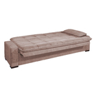 Sofá Cama 4 Lugares Rosé Em Veludo 2,30m Cetum