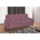 Sofá Cama 4 Lugares Veludo Donna  Rosê